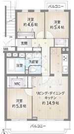馬事公苑前シティハウス 3階 間取り図