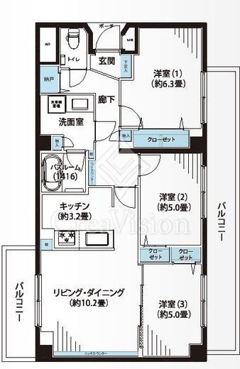 駒沢不二ロイヤルハイツ 4階 間取り図