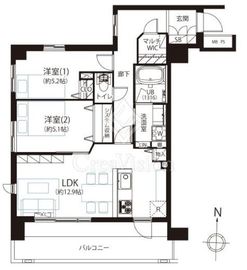 ライオンズシティ中野 5階 間取り図