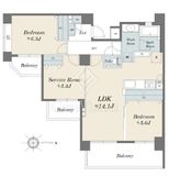 クレッセント用賀 2階 間取り図