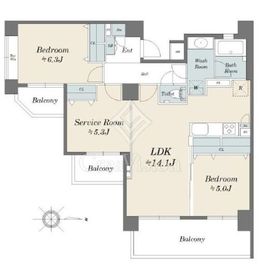 クレッセント用賀 2階 間取り図