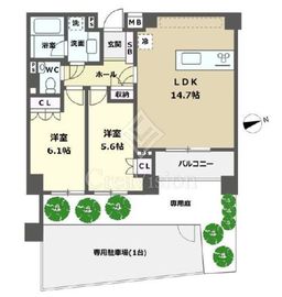 ザ・パークハウス弦巻 1階 間取り図