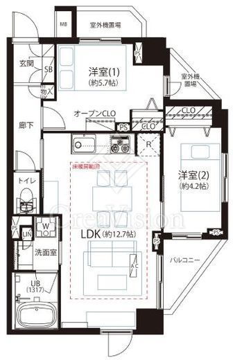 グローリオ高円寺 6階 間取り図