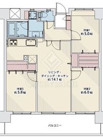 ファミール向島桜橋 6階 間取り図