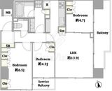サンクタス浅草レジデンス 5階 間取り図