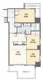 クレヴィア錦糸町ガーデンコースト 3階 間取り図