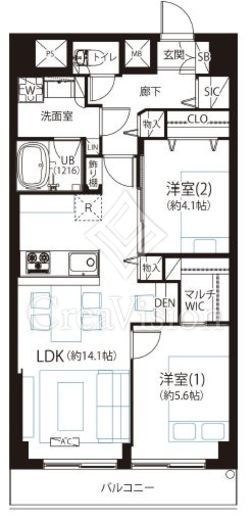 エンゼルハイム大森本町第2 12階 間取り図