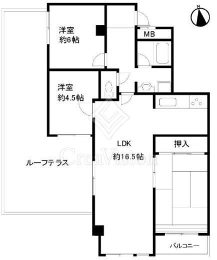 蒲田ビューハイツ 6階 間取り図