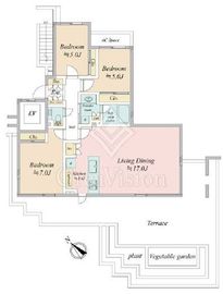 バースヒル溝の口リベルテB 4階 間取り図