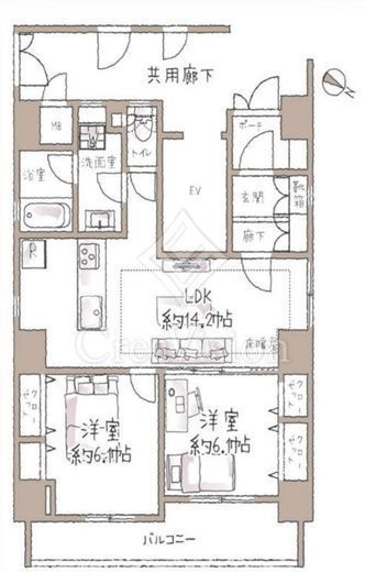 アール・ケープラザ横濱6 4階 間取り図