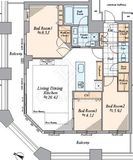 芝浦アイランド ケープタワー 34階 間取り図