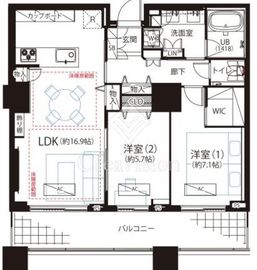 パークコート麻布十番ザタワー 31階 間取り図