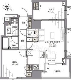 シティハウス勝どきステーションコート 5階 間取り図