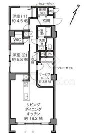 シャトー赤坂台 1階 間取り図