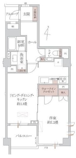 パークアクシス辰巳ステージ 5階 間取り図