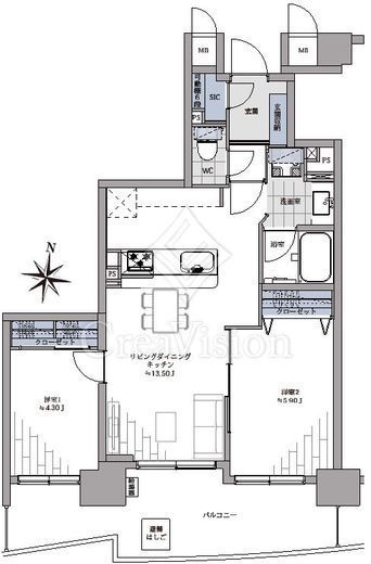 THEパームス東中野エアリィタワー 4階 間取り図