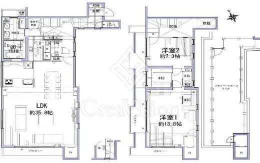 D'クラディア青山ラグゼス 2階 間取り図
