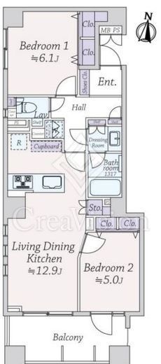 ザ･パームス代々木上原ヒルテラス 3階 間取り図