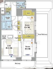ダイアパレス水道橋 10階 間取り図