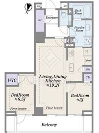 ザ・パークハウスグラン神山町 2階 間取り図