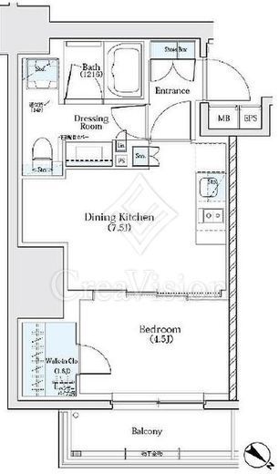 ザ・パークワンズ渋谷本町 13階 間取り図
