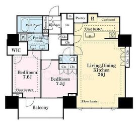 グランドヒルズ恵比寿 20階 間取り図
