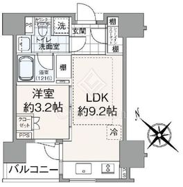 インプレストコア代官山 5階 間取り図