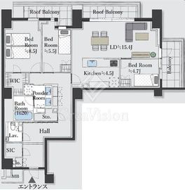 ブランズ渋谷常盤松 7階 間取り図