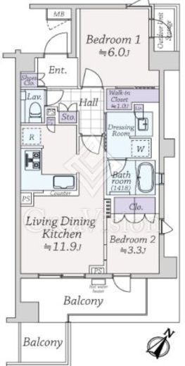 南青山コンパウンド 5階 間取り図