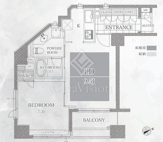 アクシア広尾 9階 間取り図