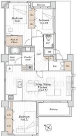 グランドメゾン不動前 4階 間取り図