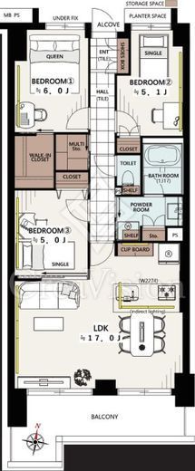 イストワール碑文谷 5階 間取り図