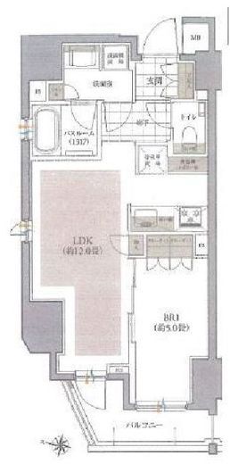 シティタワー麻布十番 13階 間取り図