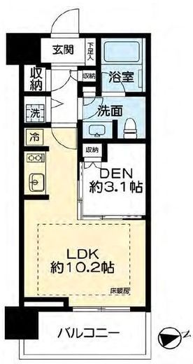 シティタワー麻布十番 6階 間取り図