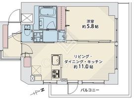 マートルコート中目黒 6階 間取り図