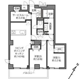 イクサージュ目黒 3階 間取り図