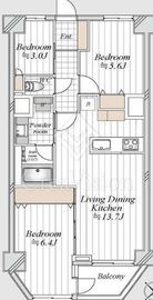 目黒プラザ 4階 間取り図