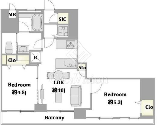 カスタリア目黒かむろ坂 4階 間取り図