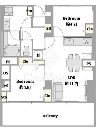 中目黒フラワーマンション 7階 間取り図