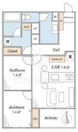 シャトー文京 8階 間取り図