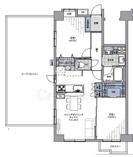 コンポーゼ亀戸 7階 間取り図