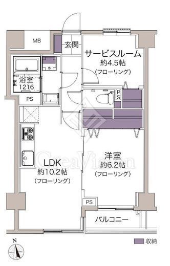 モンテベルデ千駄木 2階 間取り図