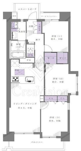 ランジュ2000ohjima 9階 間取り図