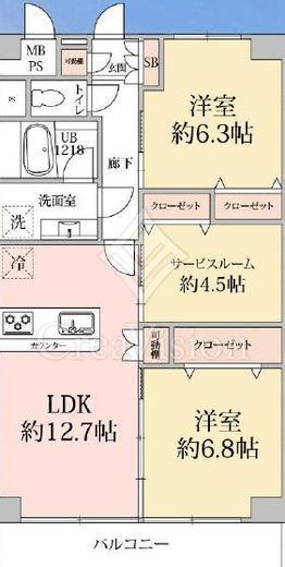 洋伸東大島マンション 5階 間取り図