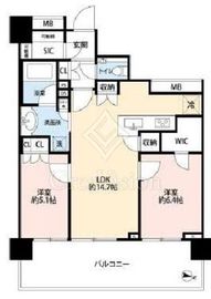 プラウドタワー亀戸クロス 14階 間取り図