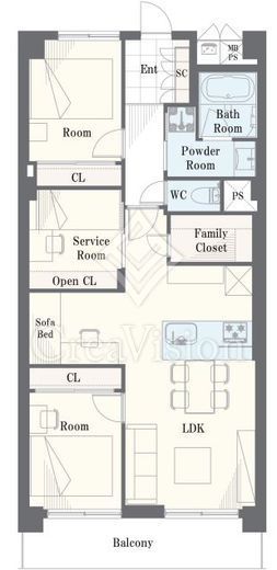 コープ野村亀戸西棟 3階 間取り図