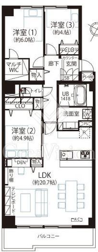 ファミール浜園 10階 間取り図