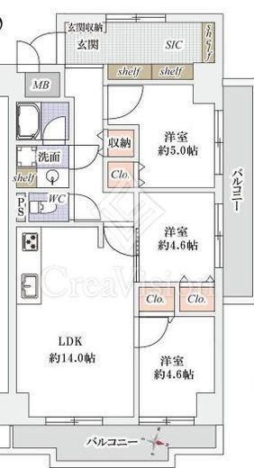 ゾンネンハイム北砂 2階 間取り図
