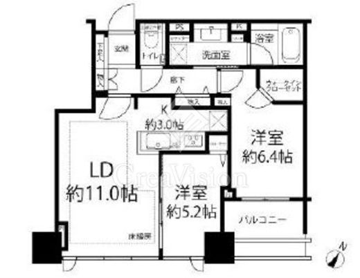 シティタワー有明 11階 間取り図