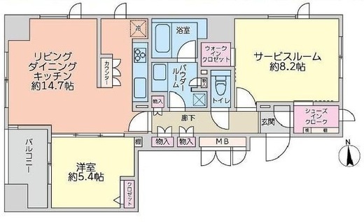 東新宿レジデンシャルタワー 8階 間取り図
